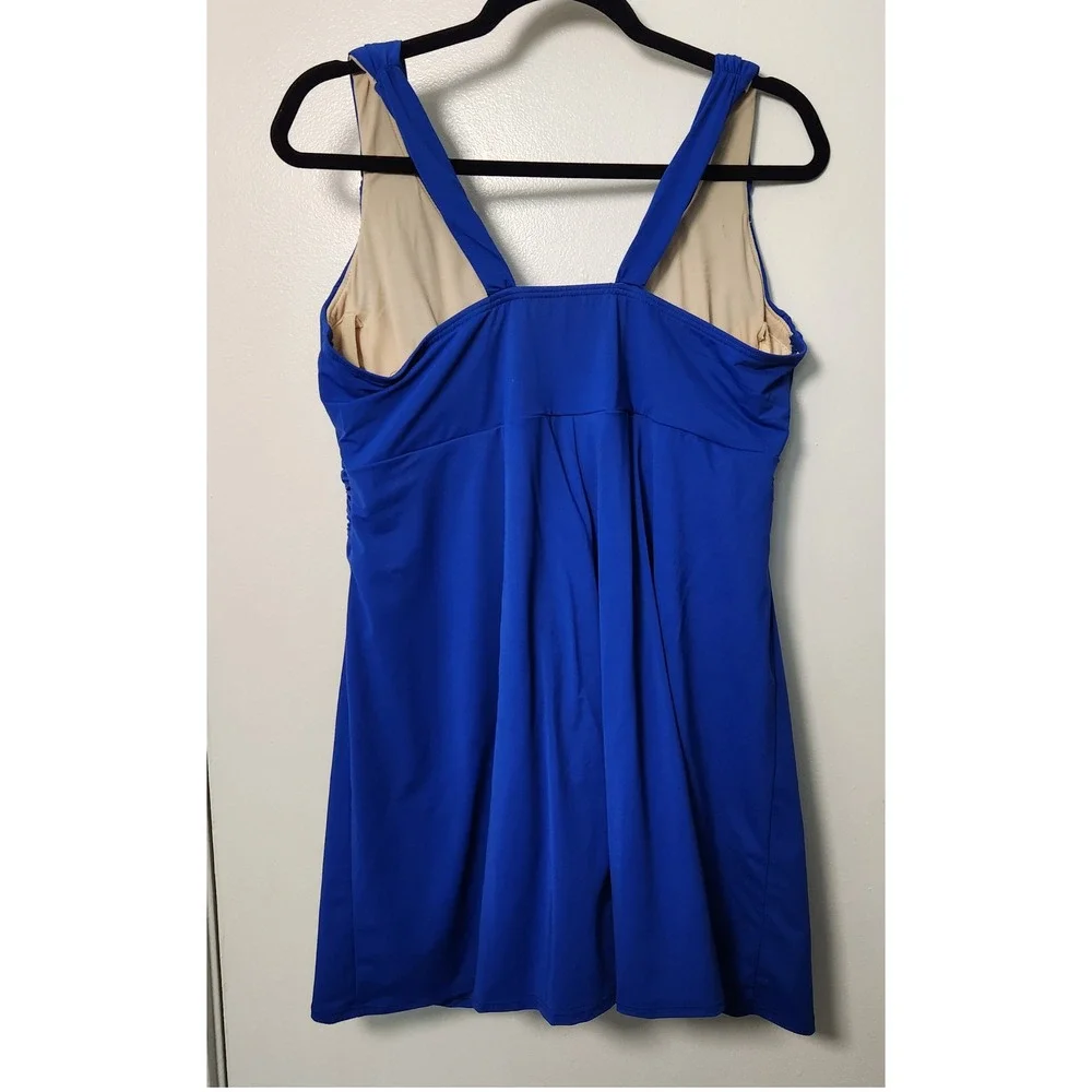 Lands' End Women's‎ Royal Blue One Piece Swimsuit Dress Sz 18W Beach Vacation